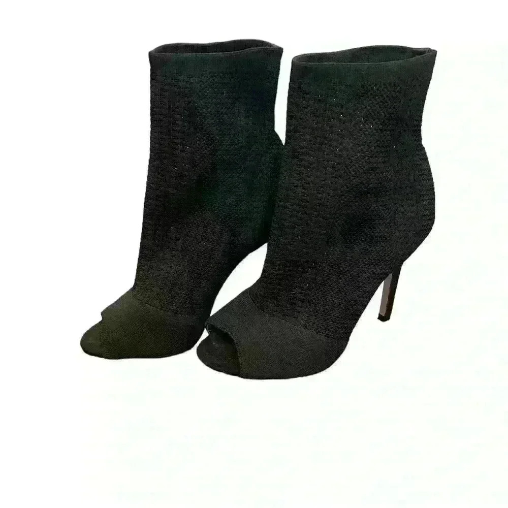 Catherine Malandrino Woman’s Knit Booties Boots Heels Black